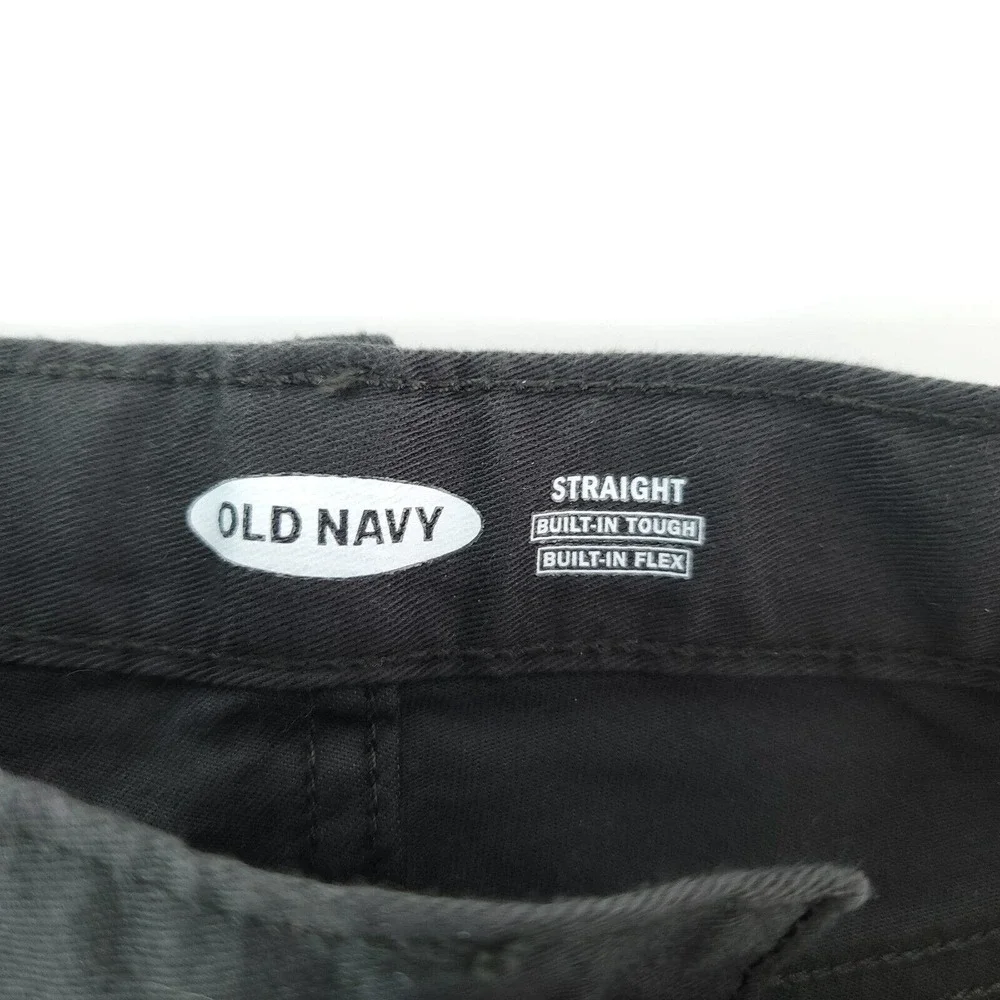 Old Navy Straight Built In Flex Tough Pants Grey Charles Boy's Sz 16 Adjustable‎